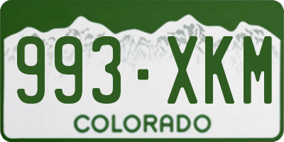 CO license plate 993XKM