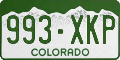 CO license plate 993XKP