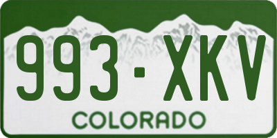 CO license plate 993XKV