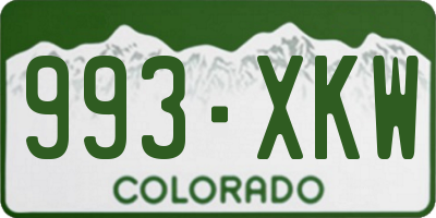CO license plate 993XKW