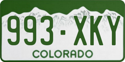 CO license plate 993XKY