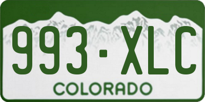 CO license plate 993XLC
