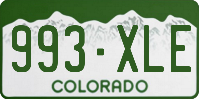 CO license plate 993XLE