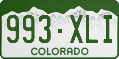 CO license plate 993XLI