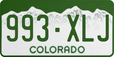CO license plate 993XLJ