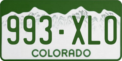 CO license plate 993XLO