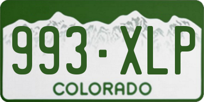 CO license plate 993XLP