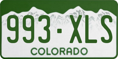 CO license plate 993XLS