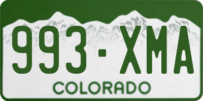 CO license plate 993XMA
