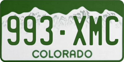 CO license plate 993XMC