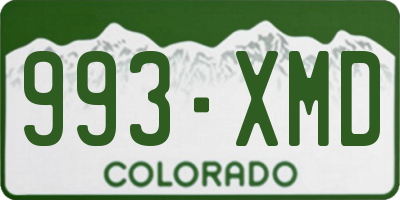 CO license plate 993XMD