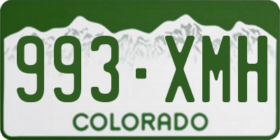 CO license plate 993XMH