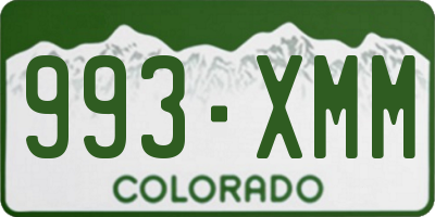 CO license plate 993XMM