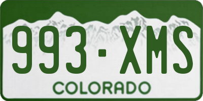 CO license plate 993XMS