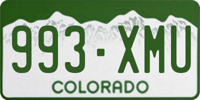 CO license plate 993XMU