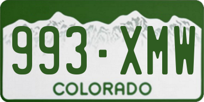 CO license plate 993XMW
