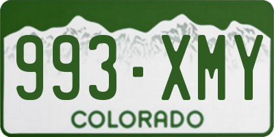 CO license plate 993XMY