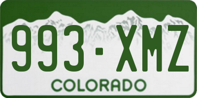 CO license plate 993XMZ
