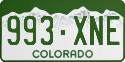 CO license plate 993XNE