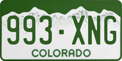 CO license plate 993XNG
