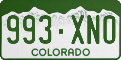 CO license plate 993XNO