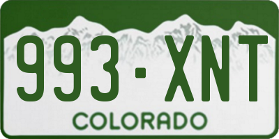 CO license plate 993XNT