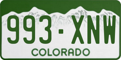 CO license plate 993XNW