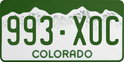 CO license plate 993XOC