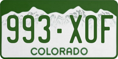 CO license plate 993XOF