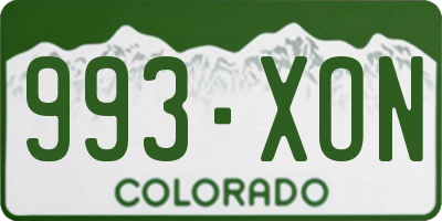 CO license plate 993XON