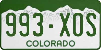 CO license plate 993XOS