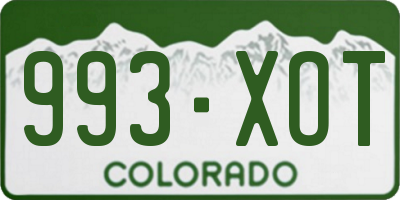 CO license plate 993XOT