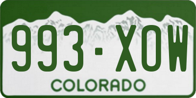 CO license plate 993XOW
