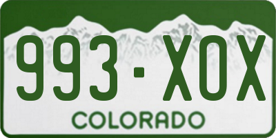 CO license plate 993XOX