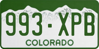 CO license plate 993XPB