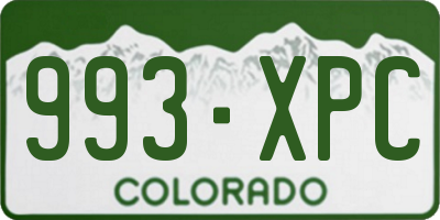 CO license plate 993XPC