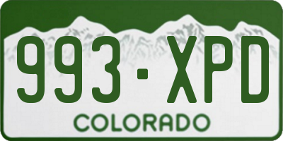CO license plate 993XPD