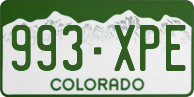 CO license plate 993XPE