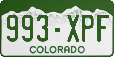 CO license plate 993XPF