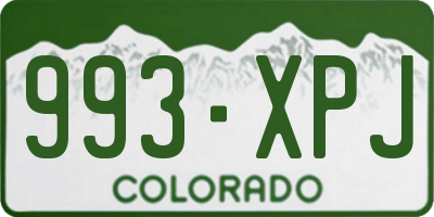 CO license plate 993XPJ