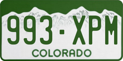 CO license plate 993XPM