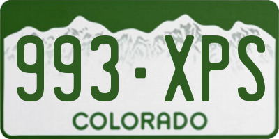 CO license plate 993XPS