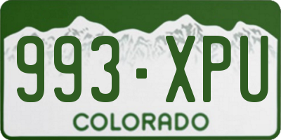 CO license plate 993XPU