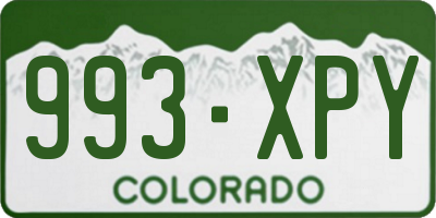 CO license plate 993XPY