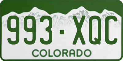 CO license plate 993XQC