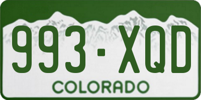 CO license plate 993XQD