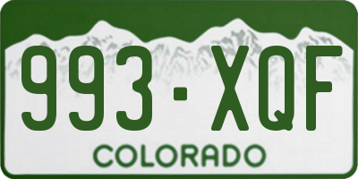 CO license plate 993XQF