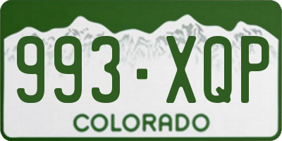 CO license plate 993XQP