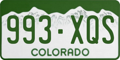 CO license plate 993XQS