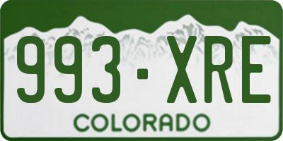 CO license plate 993XRE